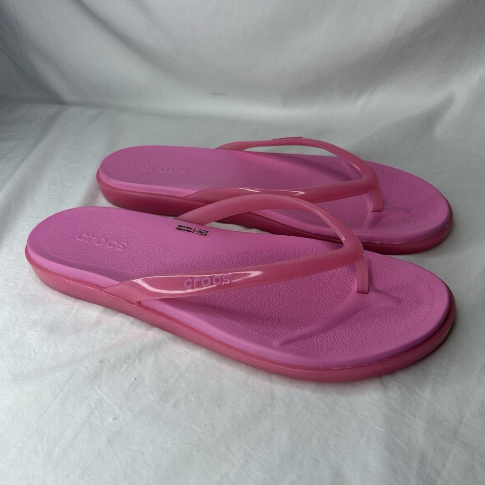 Crocs Miami Round Jelly Flip Pink Lemonade Jelly Size 11 Womens